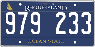 RI license plate 979233