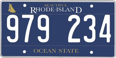 RI license plate 979234