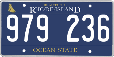 RI license plate 979236