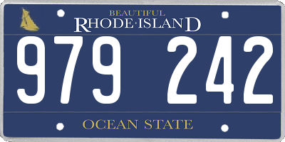 RI license plate 979242