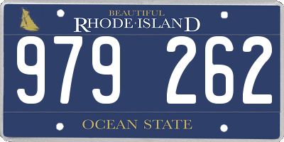 RI license plate 979262