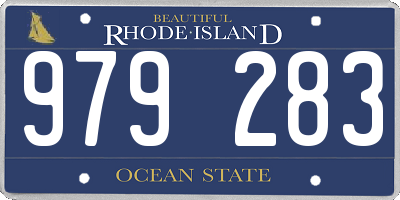 RI license plate 979283