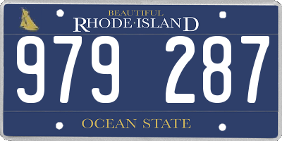 RI license plate 979287