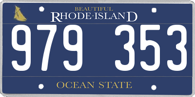 RI license plate 979353