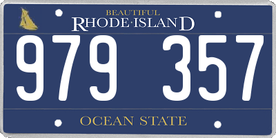 RI license plate 979357