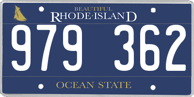 RI license plate 979362