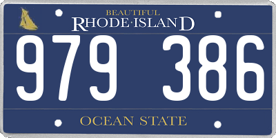 RI license plate 979386