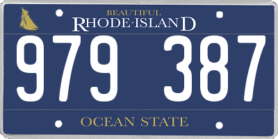 RI license plate 979387