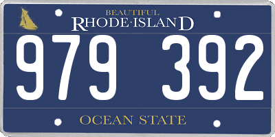 RI license plate 979392