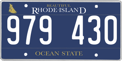 RI license plate 979430