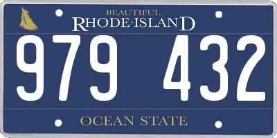 RI license plate 979432