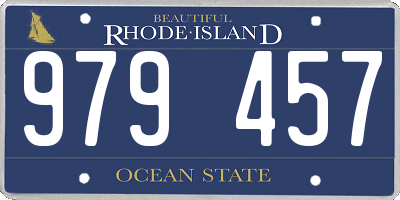 RI license plate 979457