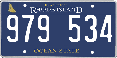 RI license plate 979534