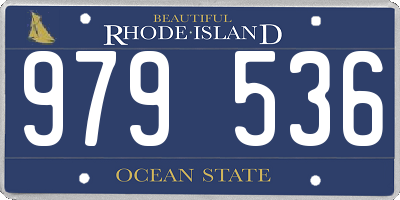 RI license plate 979536