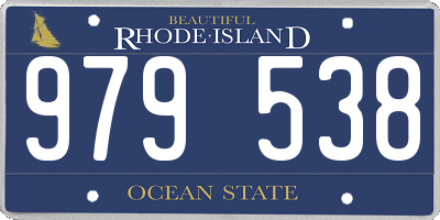 RI license plate 979538