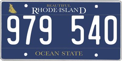 RI license plate 979540