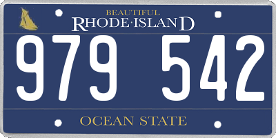 RI license plate 979542