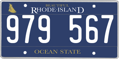 RI license plate 979567