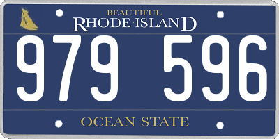 RI license plate 979596
