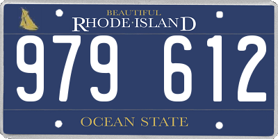 RI license plate 979612