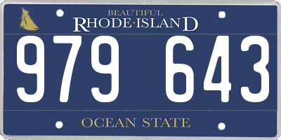 RI license plate 979643