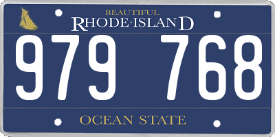 RI license plate 979768