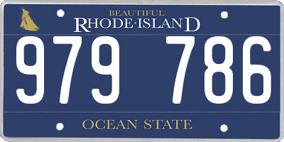RI license plate 979786
