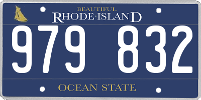 RI license plate 979832