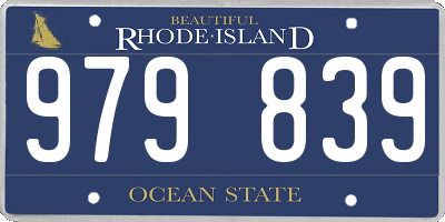 RI license plate 979839