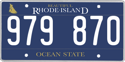 RI license plate 979870