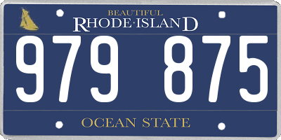 RI license plate 979875