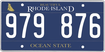 RI license plate 979876