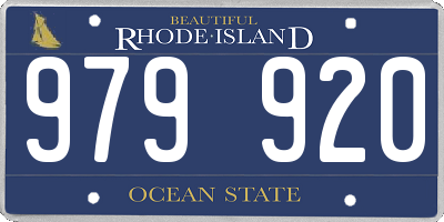 RI license plate 979920