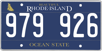 RI license plate 979926