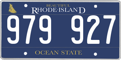 RI license plate 979927