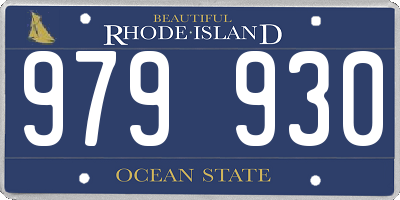 RI license plate 979930