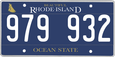 RI license plate 979932