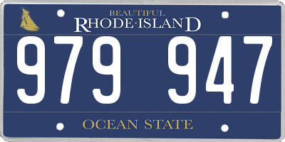 RI license plate 979947