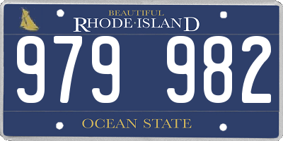 RI license plate 979982