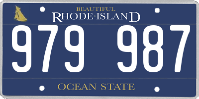 RI license plate 979987