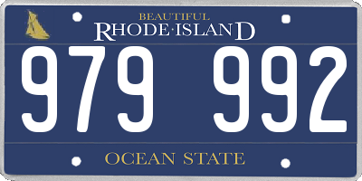RI license plate 979992