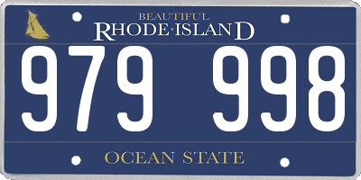 RI license plate 979998