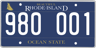 RI license plate 980001