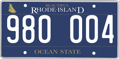 RI license plate 980004