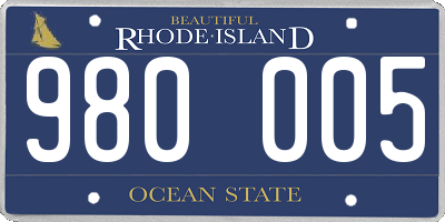RI license plate 980005
