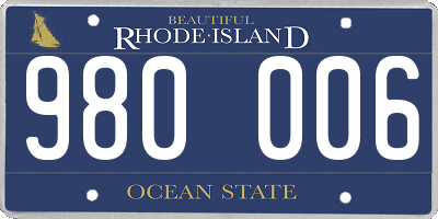 RI license plate 980006