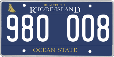 RI license plate 980008