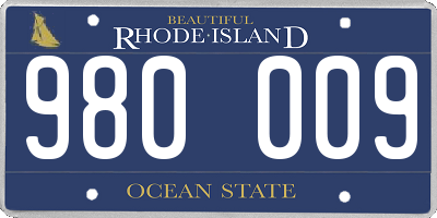 RI license plate 980009