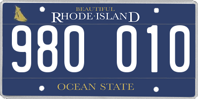 RI license plate 980010