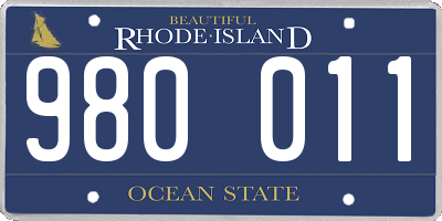 RI license plate 980011